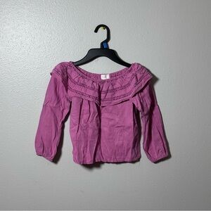 Pumpkin patch Off shoulder Girl Pink Long Slevee shirts size 5